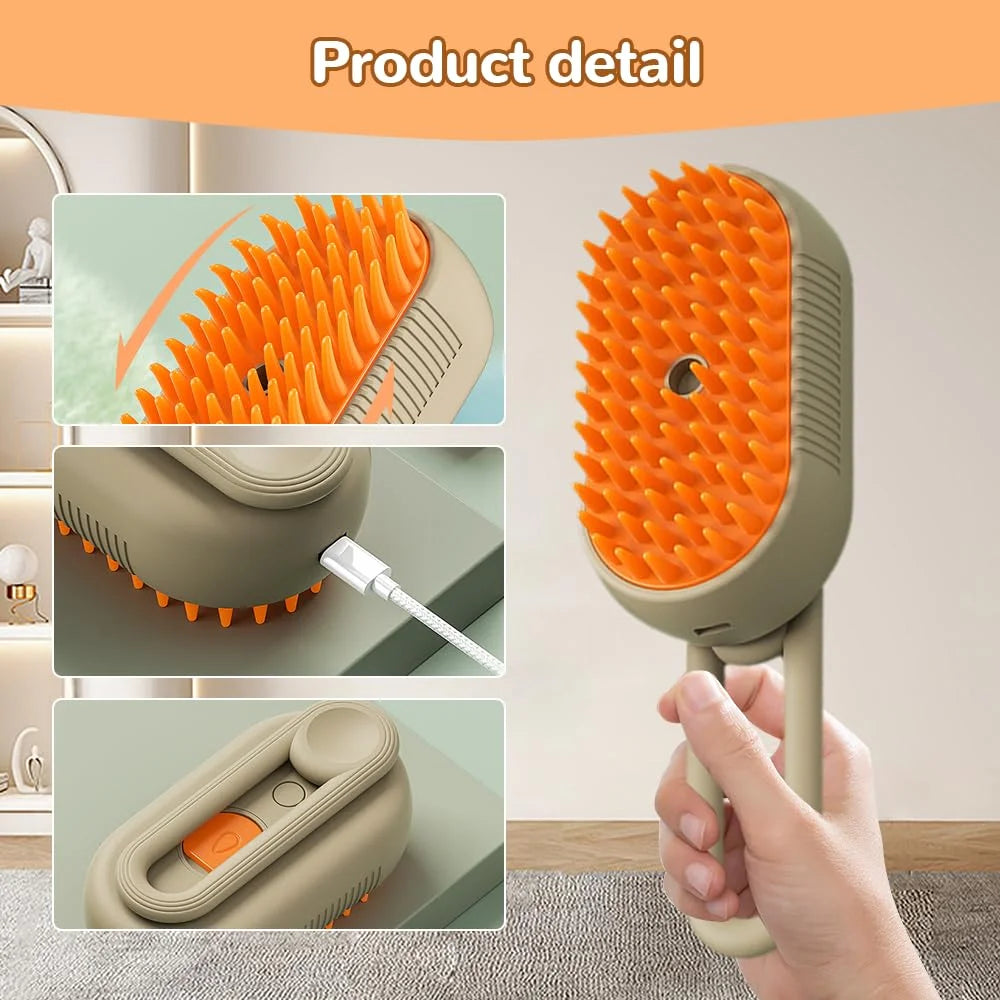 2 Pcs Cat Steam Brush, Comb for Cats, 3 in 1 Spray Cat Brush for Shedding, Pet Steam Brush Pet Spray Hair Comb for Long and Short Hair Cats and Dogs