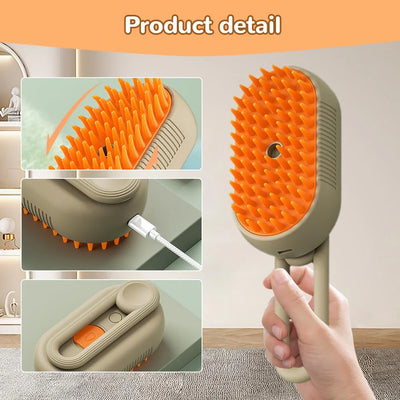 2 Pcs Cat Steam Brush, Comb for Cats, 3 in 1 Spray Cat Brush for Shedding, Pet Steam Brush Pet Spray Hair Comb for Long and Short Hair Cats and Dogs