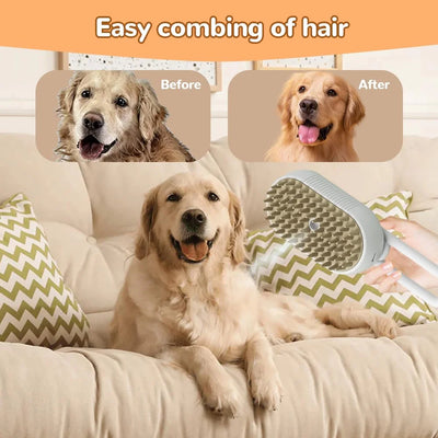 2 Pcs Cat Steam Brush, Comb for Cats, 3 in 1 Spray Cat Brush for Shedding, Pet Steam Brush Pet Spray Hair Comb for Long and Short Hair Cats and Dogs