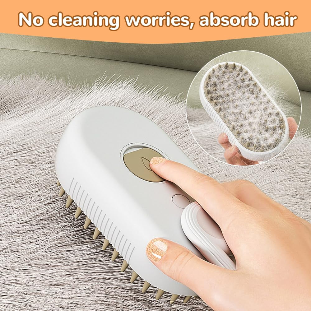 2 Pcs Cat Steam Brush, Comb for Cats, 3 in 1 Spray Cat Brush for Shedding, Pet Steam Brush Pet Spray Hair Comb for Long and Short Hair Cats and Dogs