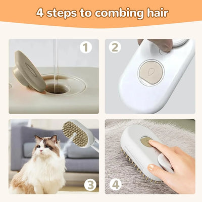2 Pcs Cat Steam Brush, Comb for Cats, 3 in 1 Spray Cat Brush for Shedding, Pet Steam Brush Pet Spray Hair Comb for Long and Short Hair Cats and Dogs