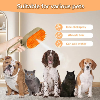 2 Pcs Cat Steam Brush, Comb for Cats, 3 in 1 Spray Cat Brush for Shedding, Pet Steam Brush Pet Spray Hair Comb for Long and Short Hair Cats and Dogs